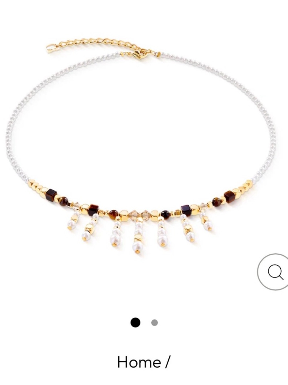 Coeur de Lion
Princess Sunray Necklace with Pearl Drops - Brown Gold